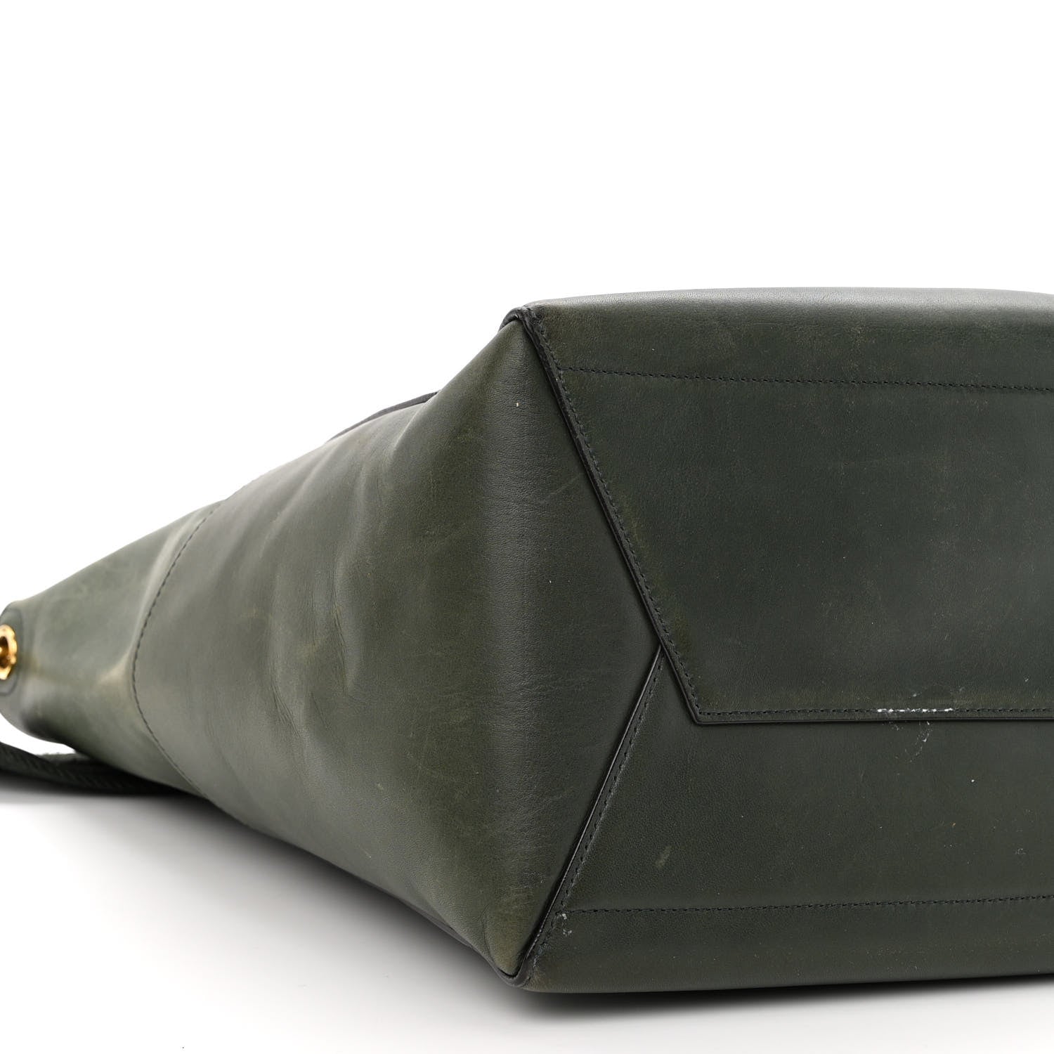 Celine Natural Calfskin Seau Sangle Bucket Green 9 of 14