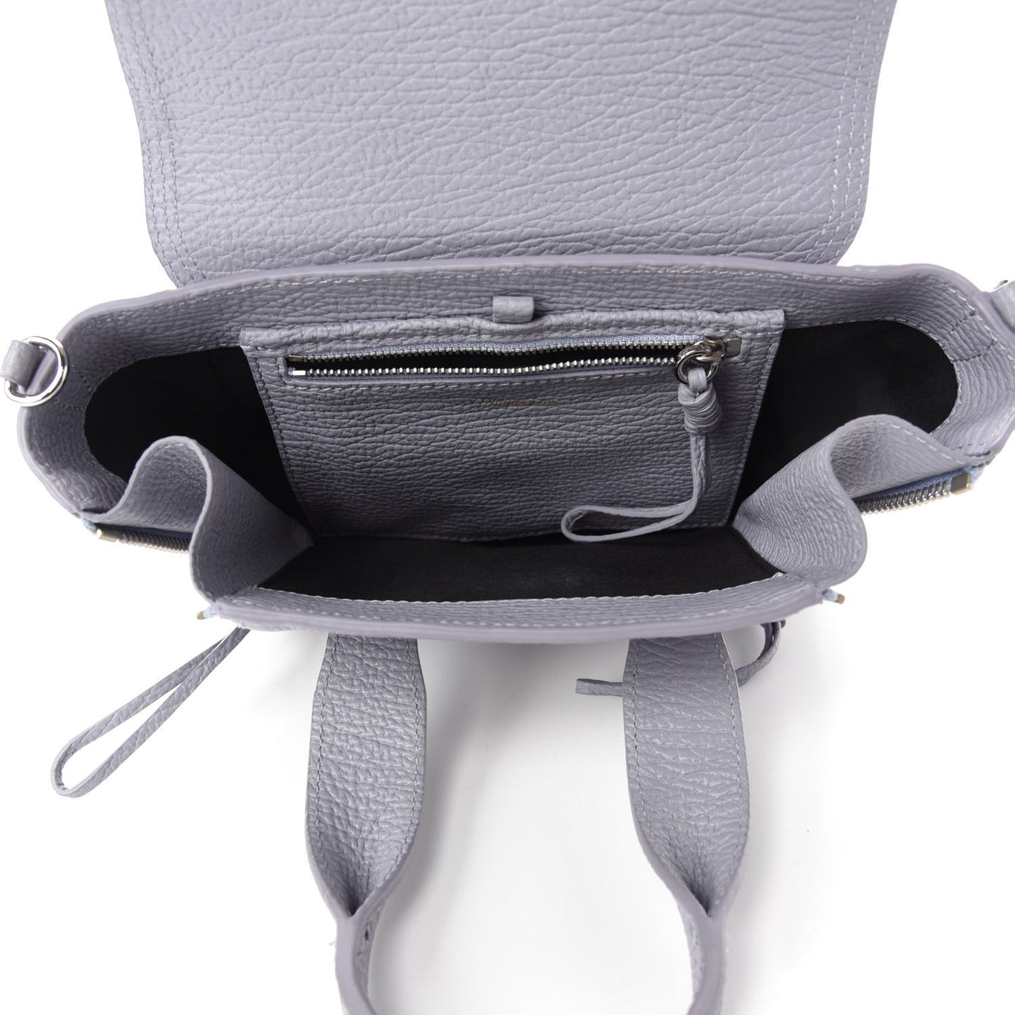 Textured Calfskin Mini Pashli Satchel Light Blue