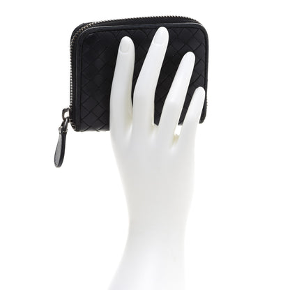 Bottega Veneta Nappa Intrecciato Zip Around Coin Purse Black 2 of 12