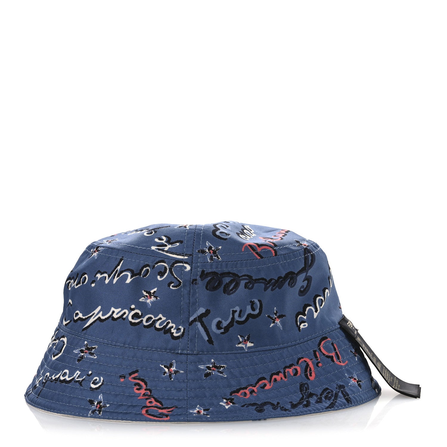 Fendi Silk Zodiac Reversible Bucket Hat S White Blue 7 of 14