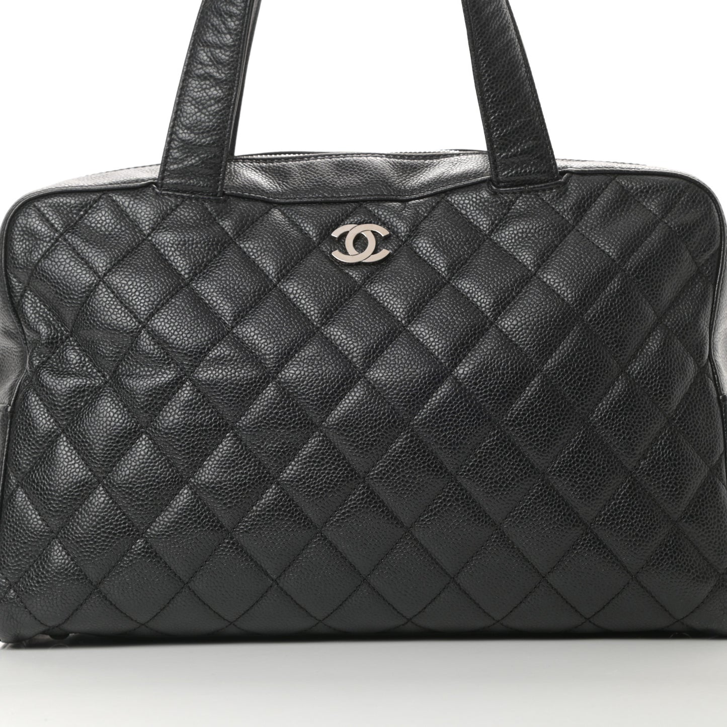 Caviar Quilted Bowler Black