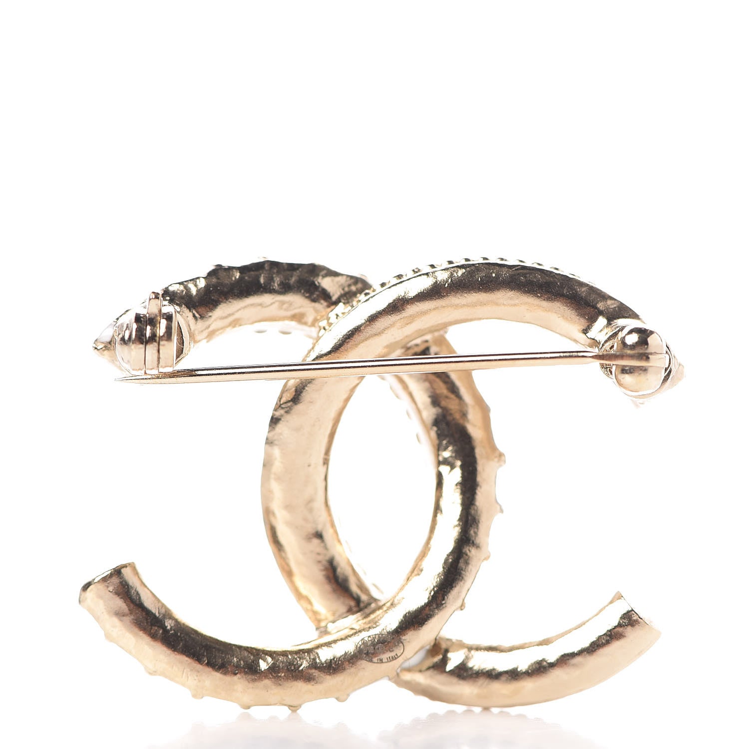 Chanel Enamel CC Brooch Gold Pearly White 3 of 5