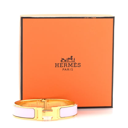 Hermes Enamel Narrow Clic Clac H Bracelet PM Rose Dragee 6 of 6