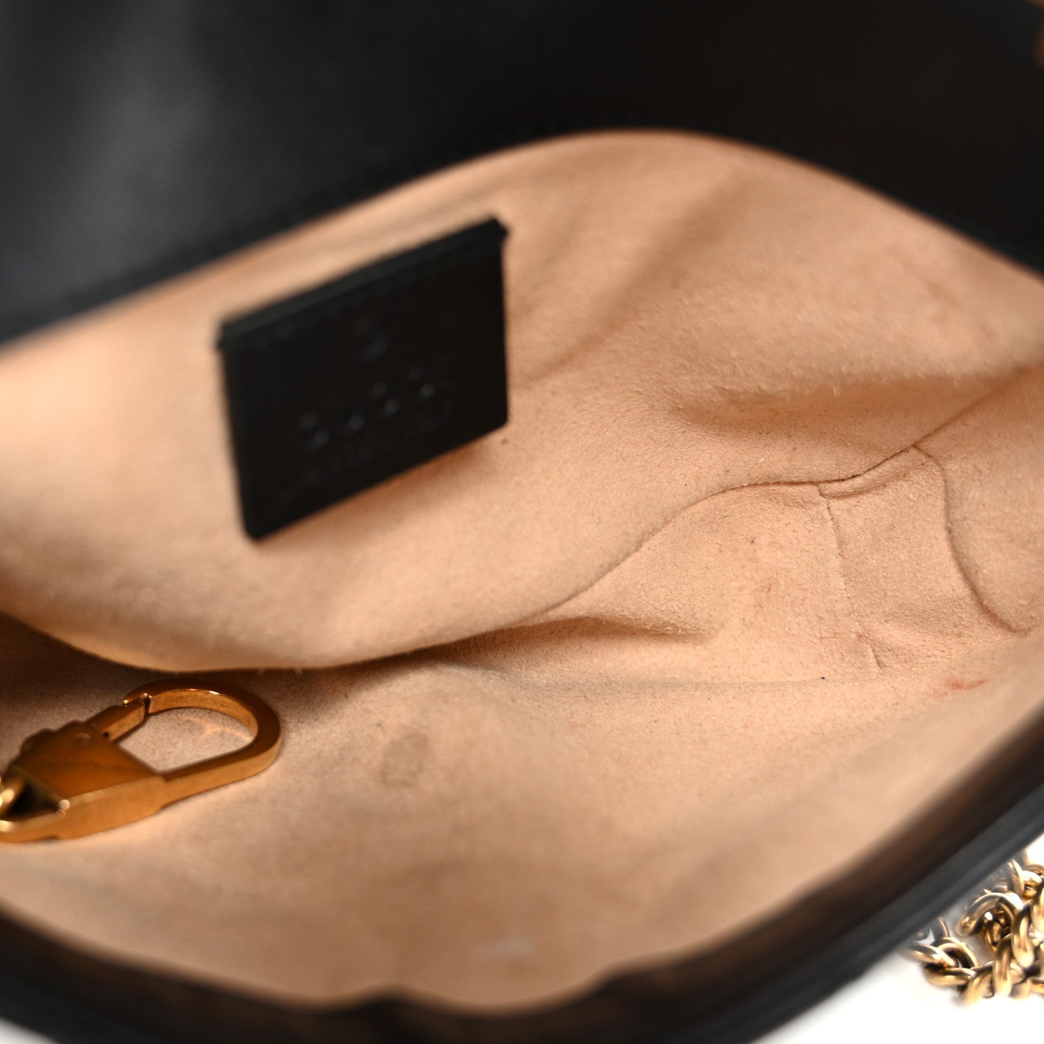 Gucci Calfskin Matelasse Super Mini GG Marmont Shoulder Bag Black 5 of 10