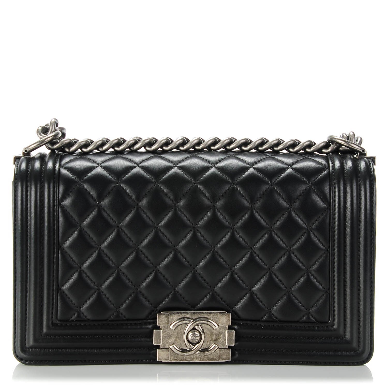 Chanel Lambskin Quilted Medium Boy Flap Black 1 of 7