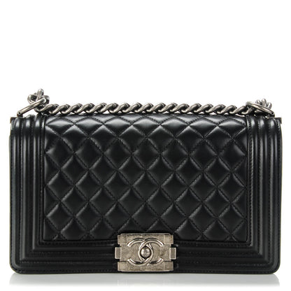 Chanel Lambskin Quilted Medium Boy Flap Black 1 of 7