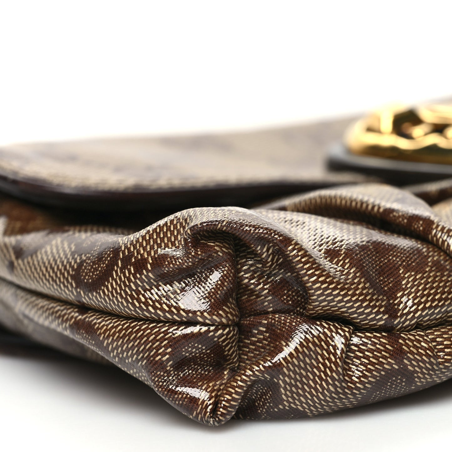 Crystal Monogram Babouska Clutch Dark Brown