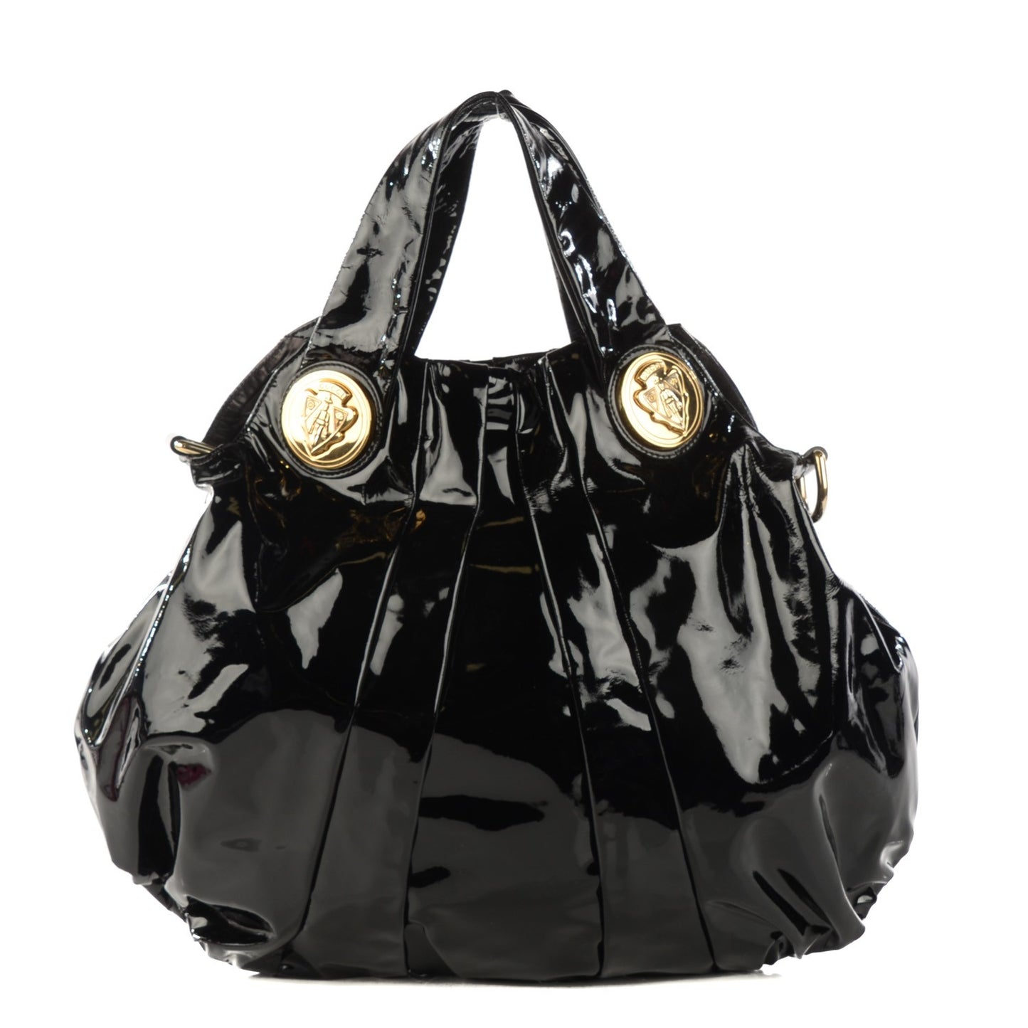 Patent Large Hysteria Top Handle Bag Black