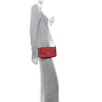 Louis Vuitton Empreinte Pochette Felicie Chain Wallet Scarlet 2 of 14