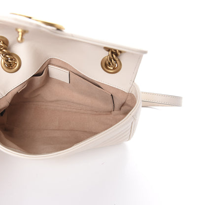 Gucci Calfskin Matelasse Mini GG Marmont Shoulder Bag White 5 of 8