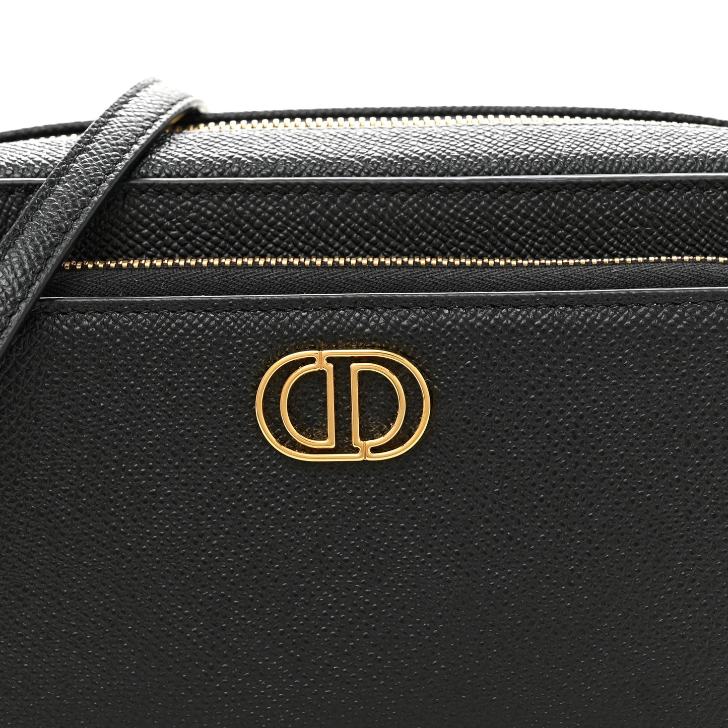 Grained Calfskin Caro Double Pouch Black
