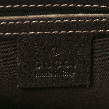 Gucci GG Supreme Monogram Selleria Calfskin Small Flat Side Zip Messenger Bag Beige Ebony Cocoa Dark Chocolate 6 of 10