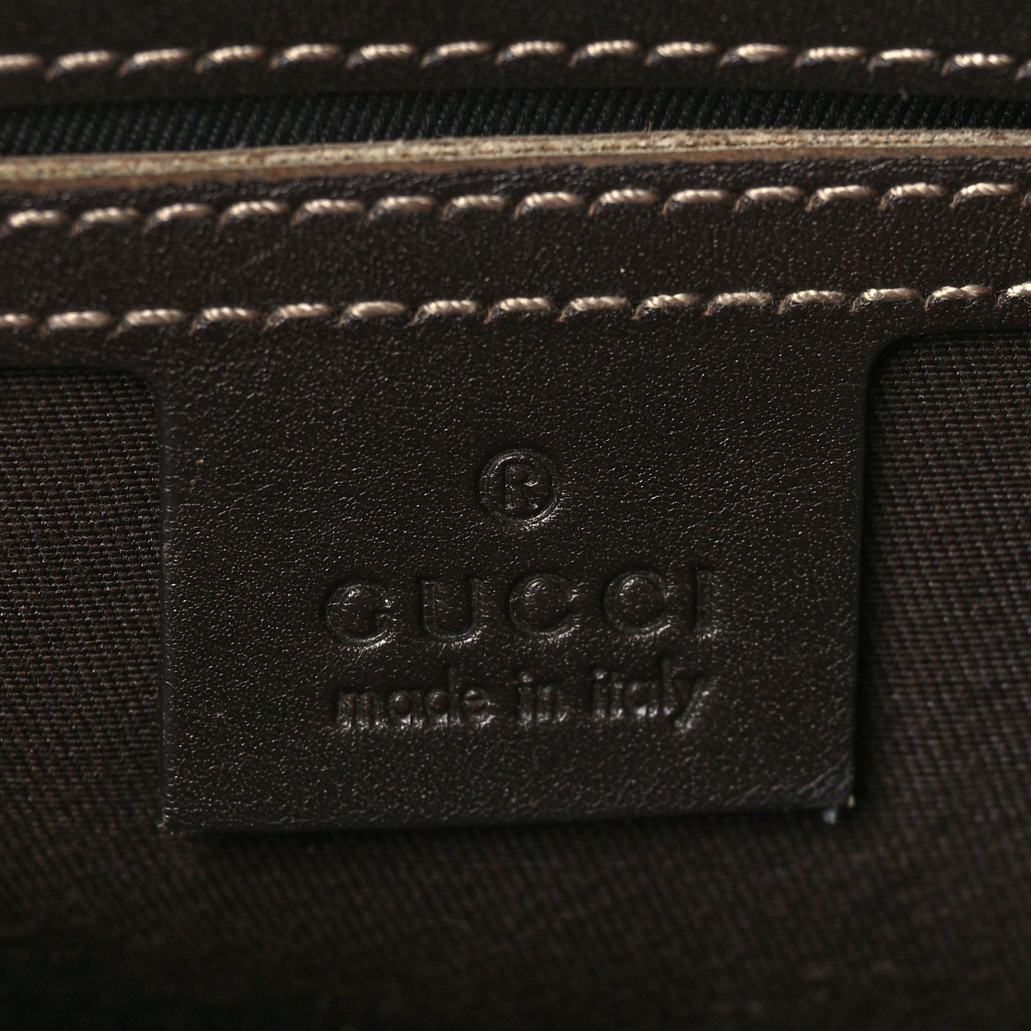 Gucci GG Supreme Monogram Selleria Calfskin Small Flat Side Zip Messenger Bag Beige Ebony Cocoa Dark Chocolate 6 of 10