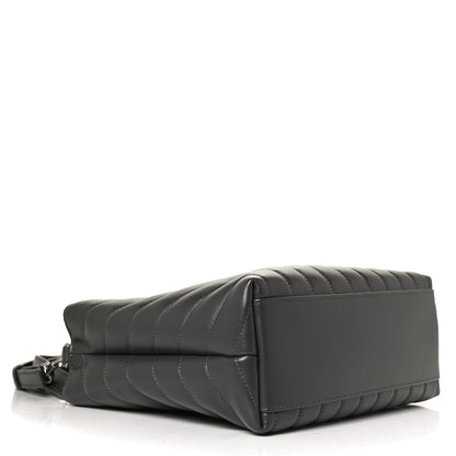 Saint Laurent Calfskin Y Quilted Monogram Small Loulou Shopper Grey 4 of 13