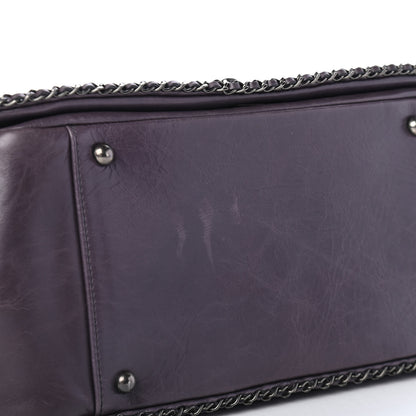 Chanel Calfskin Quilted Large CC Enchained Accordion Flap Grey 5 of 5