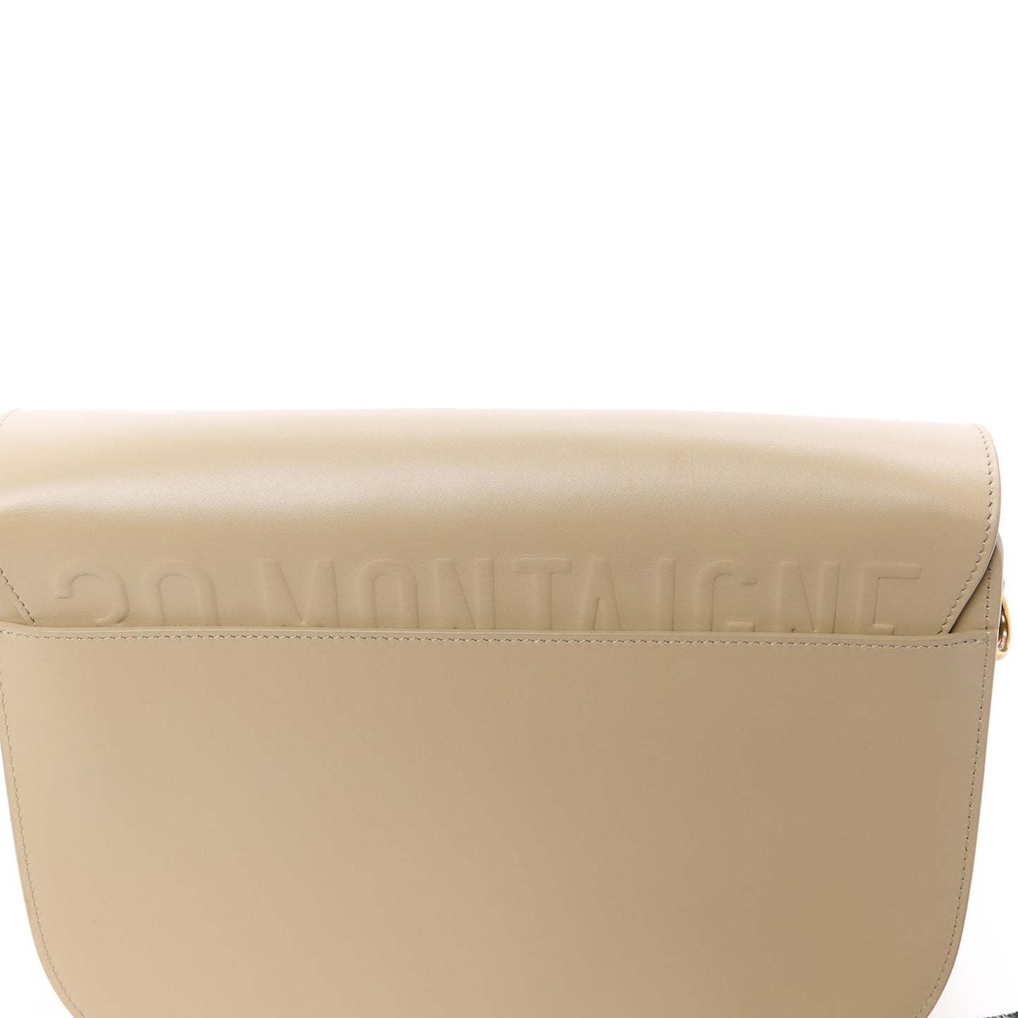 CHRISTIAN DIOR Grained Calfskin Large Bobby Flap Beige