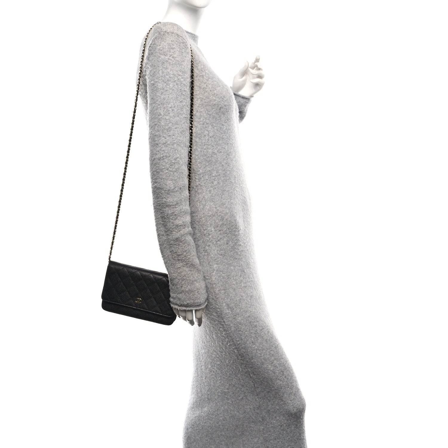 Chanel Caviar Quilted Wallet On Chain WOC Black 2 of 12