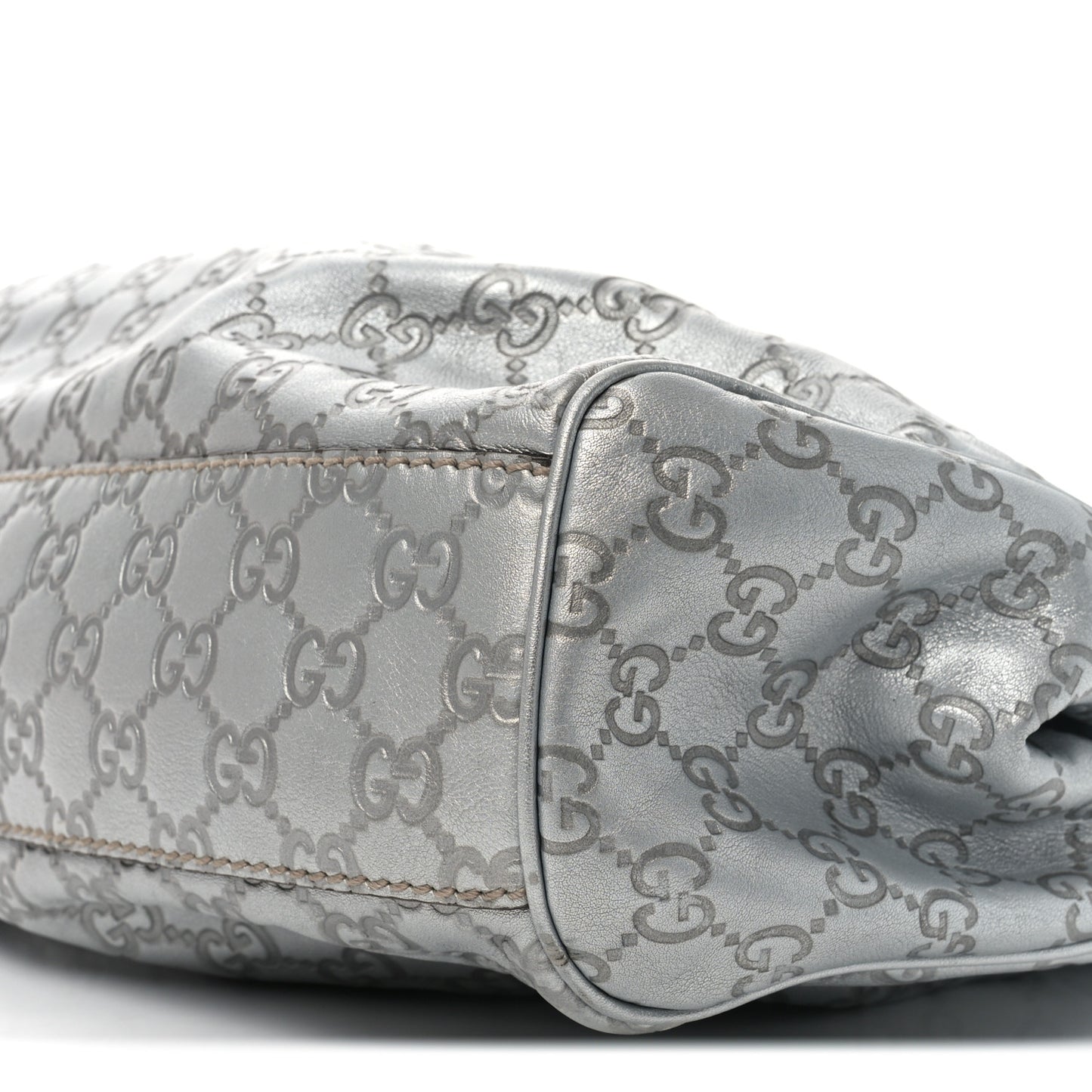 Guccissima Medium Sukey Tote Silver