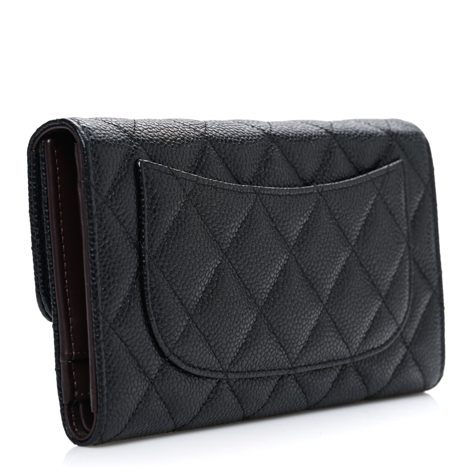 Chanel Caviar Quilted Long Flap Wallet Black 3 of 8