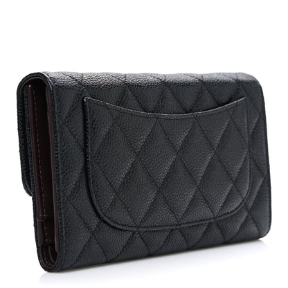Chanel Caviar Quilted Long Flap Wallet Black 3 of 8