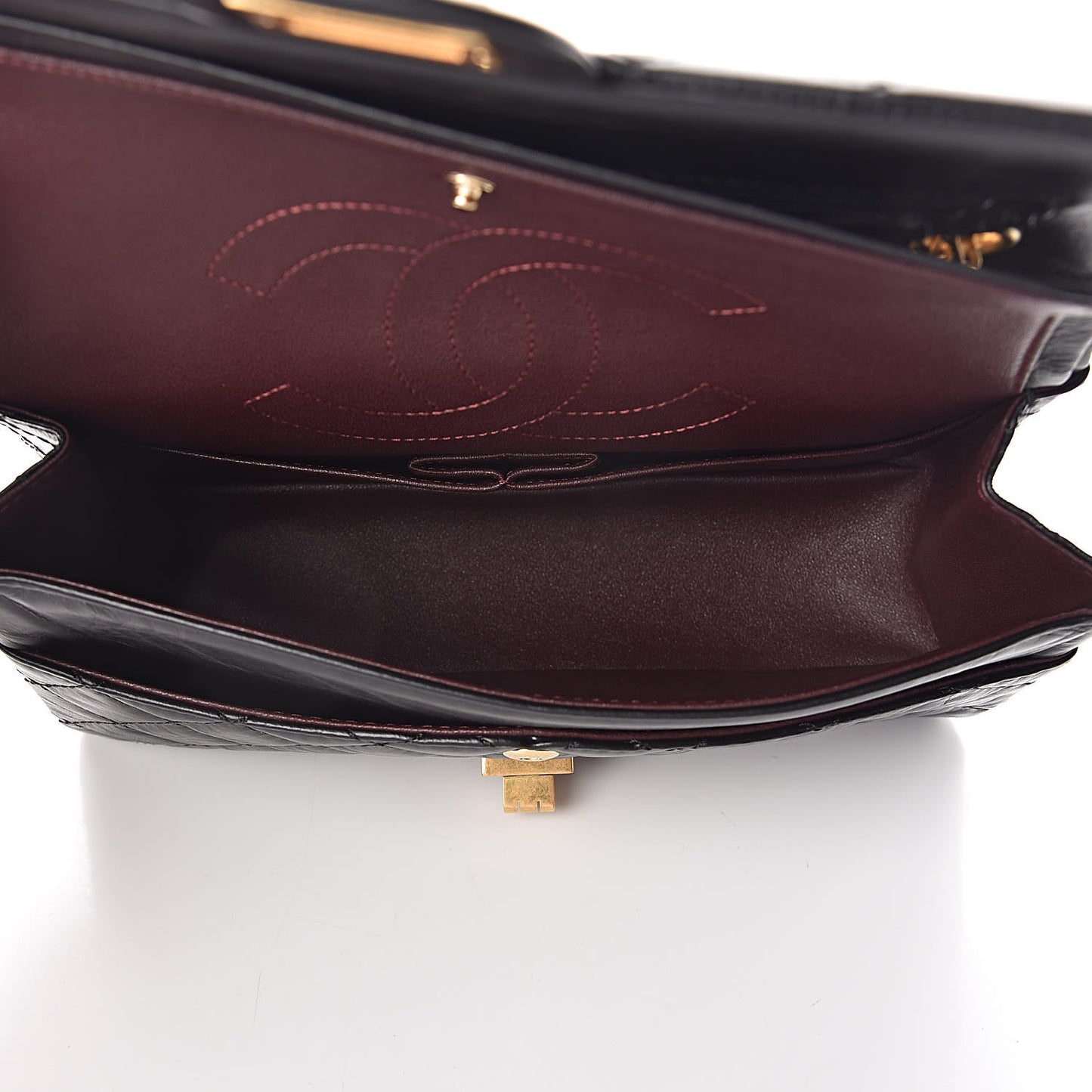 Aged Calfskin Quilted 2.55 Reissue 225 Flap Black