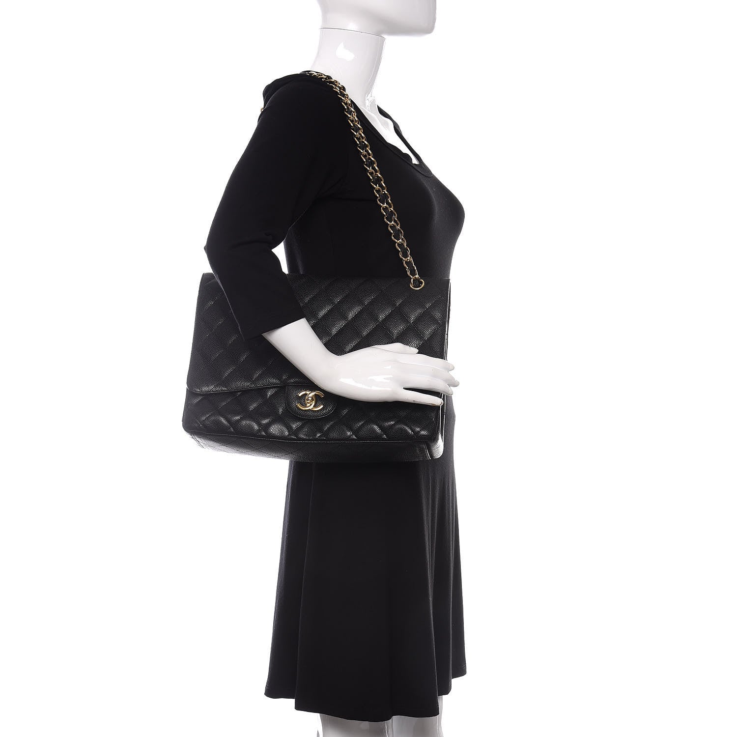 Chanel Caviar Quilted Maxi Single Flap Black 2 of 12