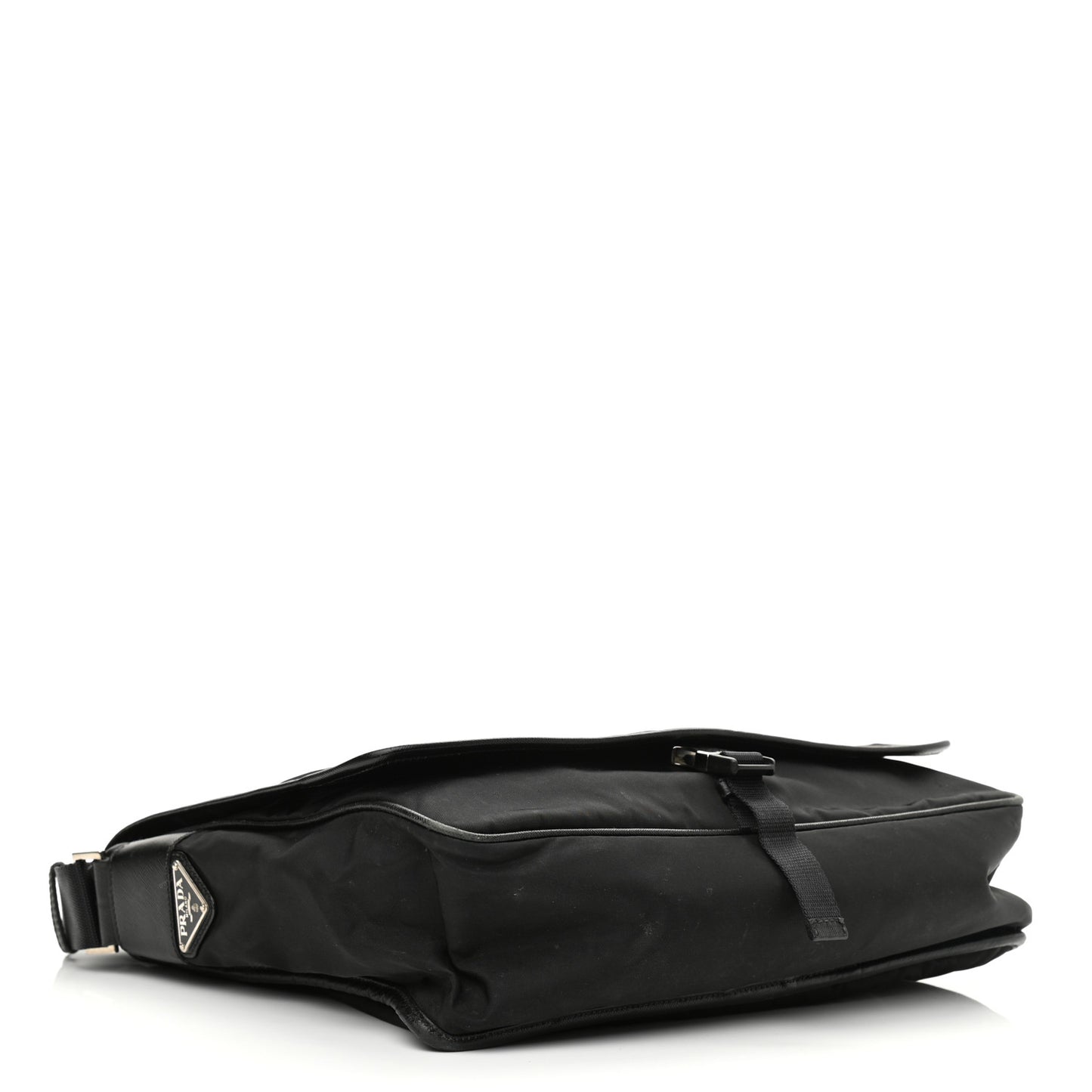 Tessuto Nylon Saffiano Logo Messenger Bag Black