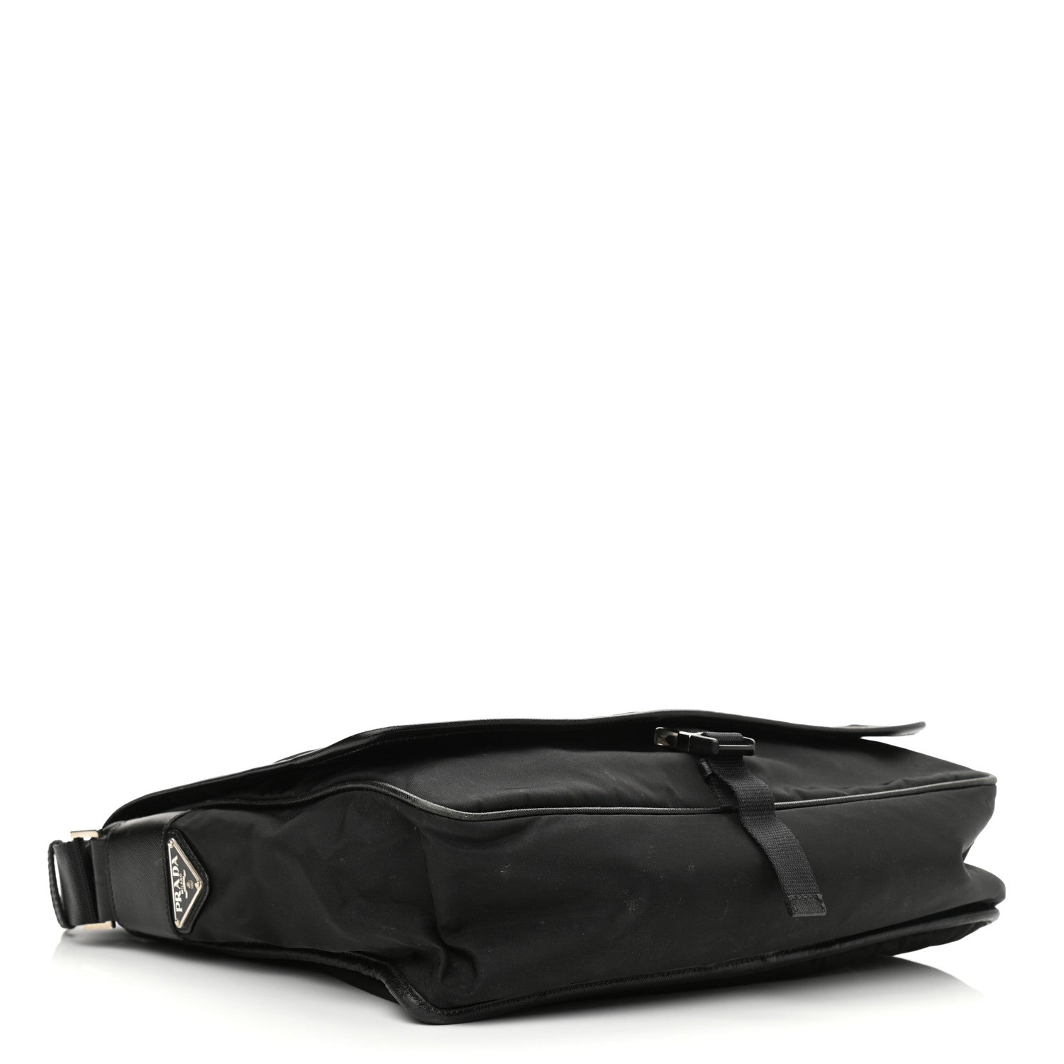 Prada Tessuto Nylon Saffiano Logo Messenger Bag Black 4 of 11