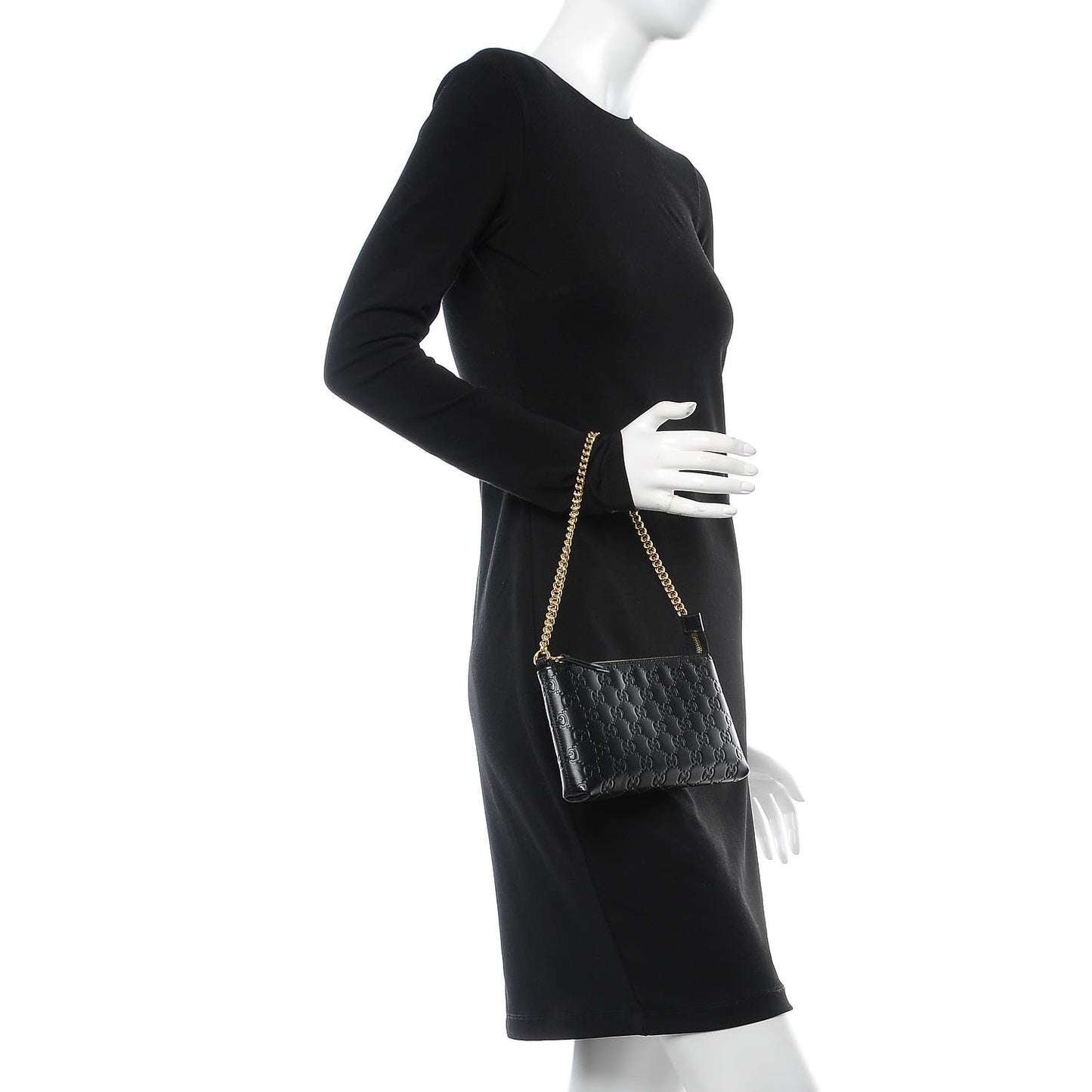 Guccissima Signature Wrist Wallet Black