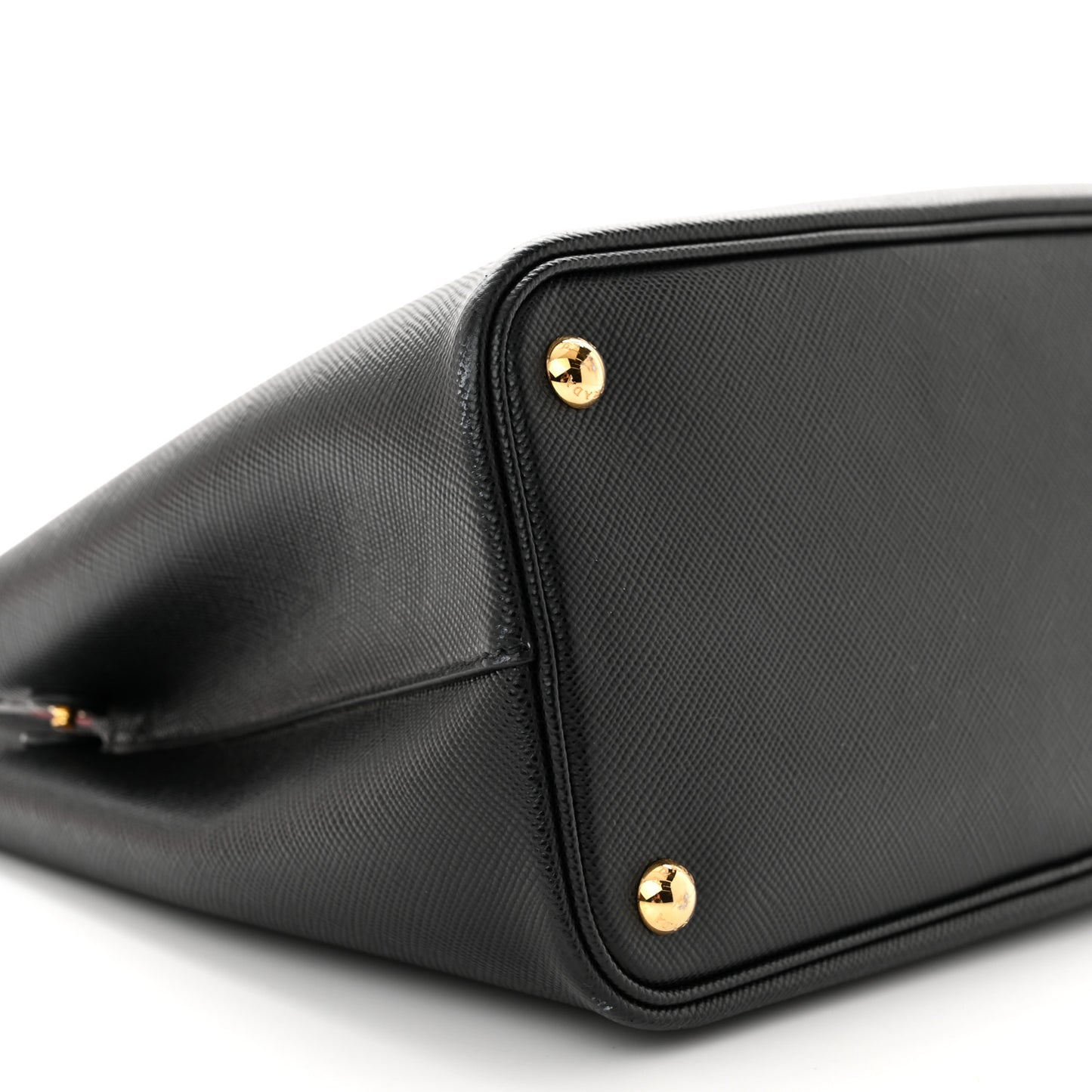 Saffiano Cuir Small Double Bag Black Fuoco