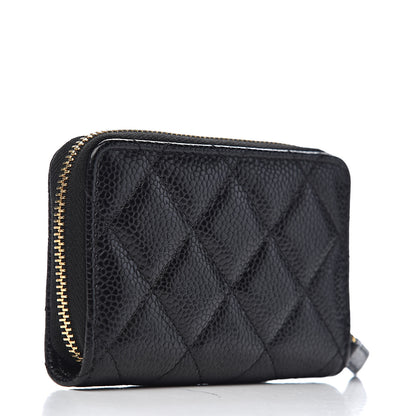Chanel Caviar Quilted Zip Coin Purse Black 3 of 8