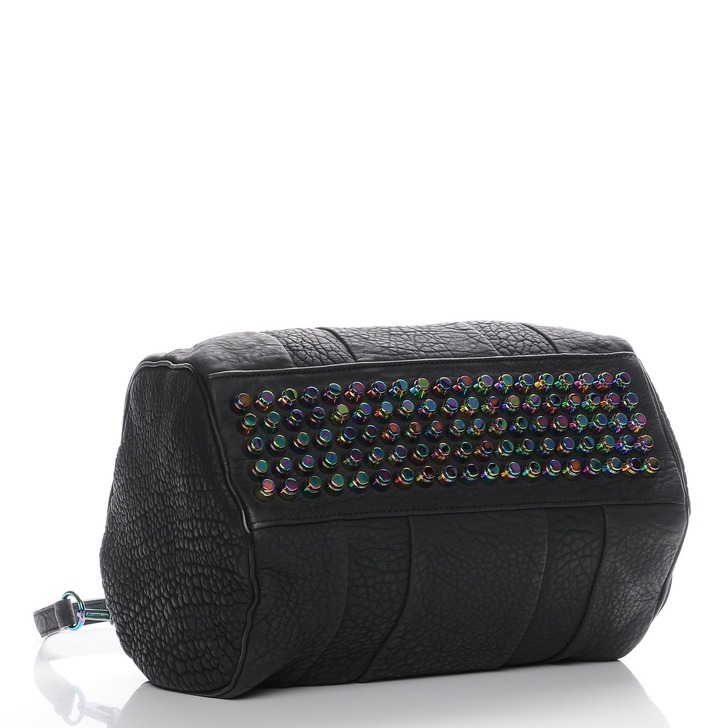 Pebbled Lambskin Rocco Matte Black Iridescent Hardware