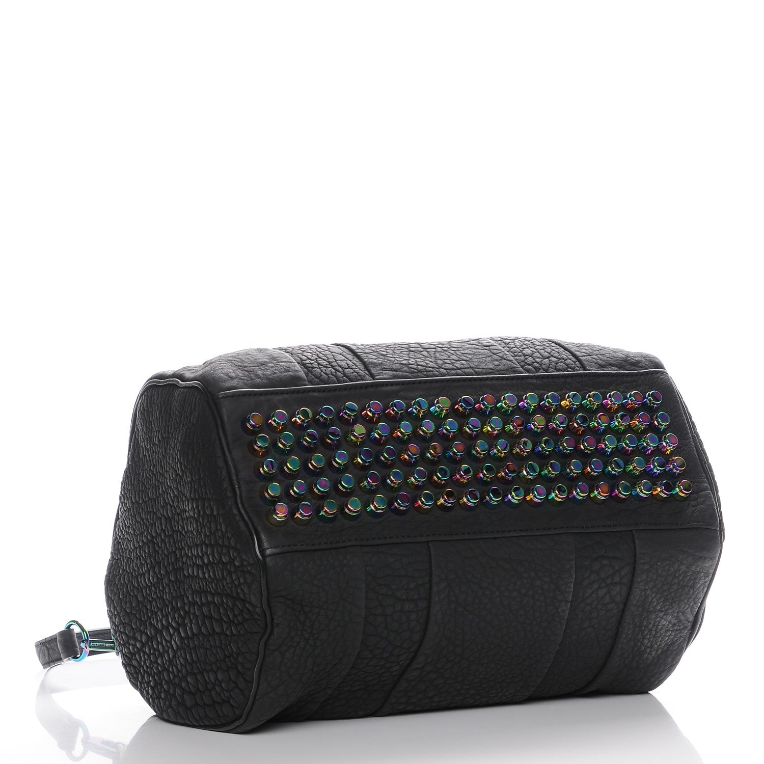 Alexander Wang Pebbled Lambskin Rocco Matte Black Iridescent Hardware 5 of 12