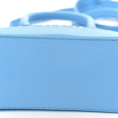 Balenciaga Signature Grained Calfskin Logo XXS Ville Top Handle Bag Baby Blue Black 11 of 12