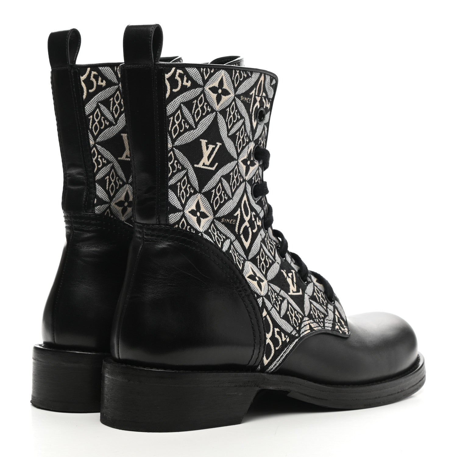 Louis Vuitton Jacquard Calfskin Since 1854 Metropolis Flat Ranger Boot 38.5 Gray 4 of 11