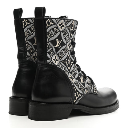 Louis Vuitton Jacquard Calfskin Since 1854 Metropolis Flat Ranger Boot 38.5 Gray 4 of 11