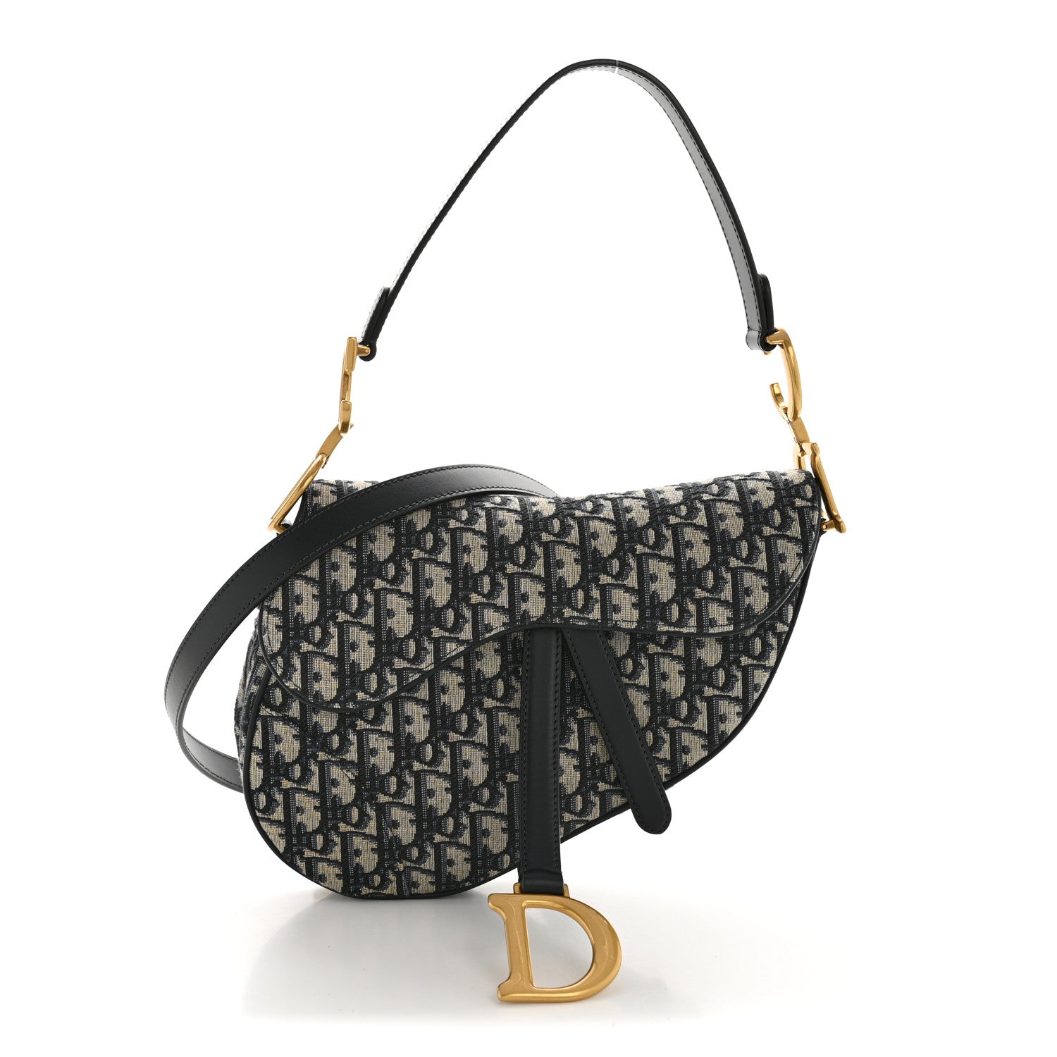 Christian Dior Oblique Saddle Bag With Strap Blue 1 of 13