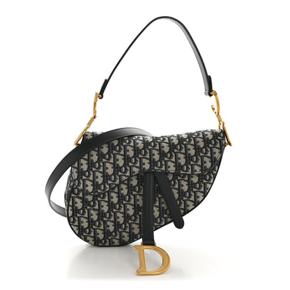 Christian Dior Oblique Saddle Bag With Strap Blue 1 of 13