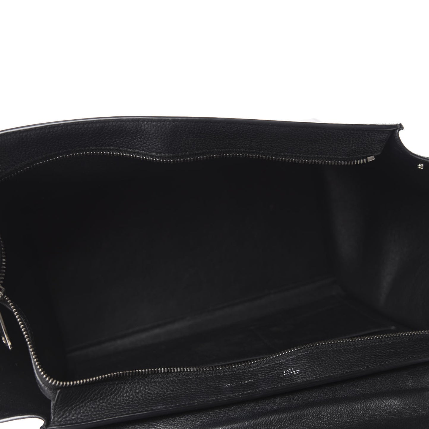 Drummed Calfskin Suede Medium Trapeze Black