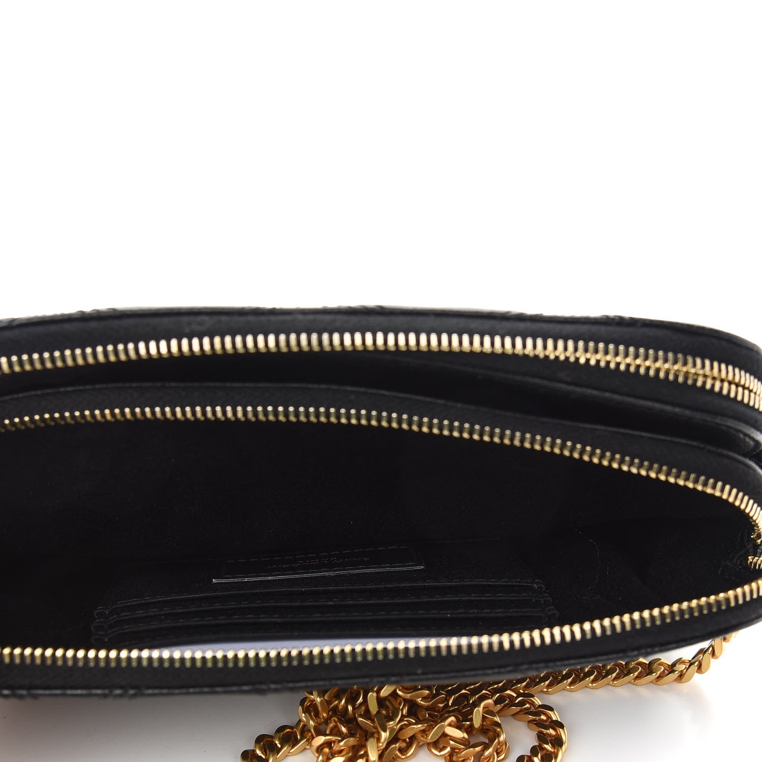 Saint Laurent Grained Lambskin Quilted Mini Becky Double Zip Bag Black 5 of 9