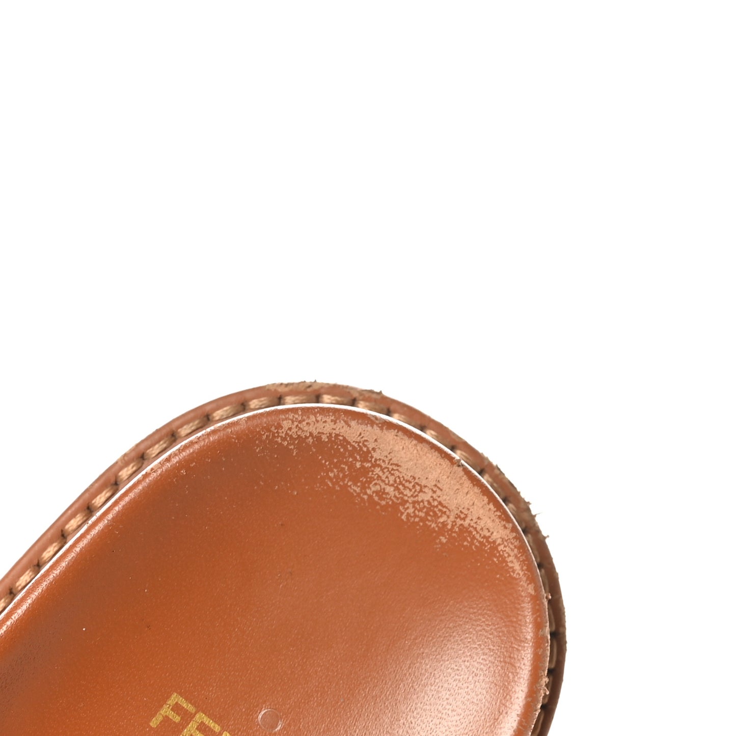 Raffia Vitello Womens Fendi Feel Buckled Slide Sandals 39 Paglia Brandy