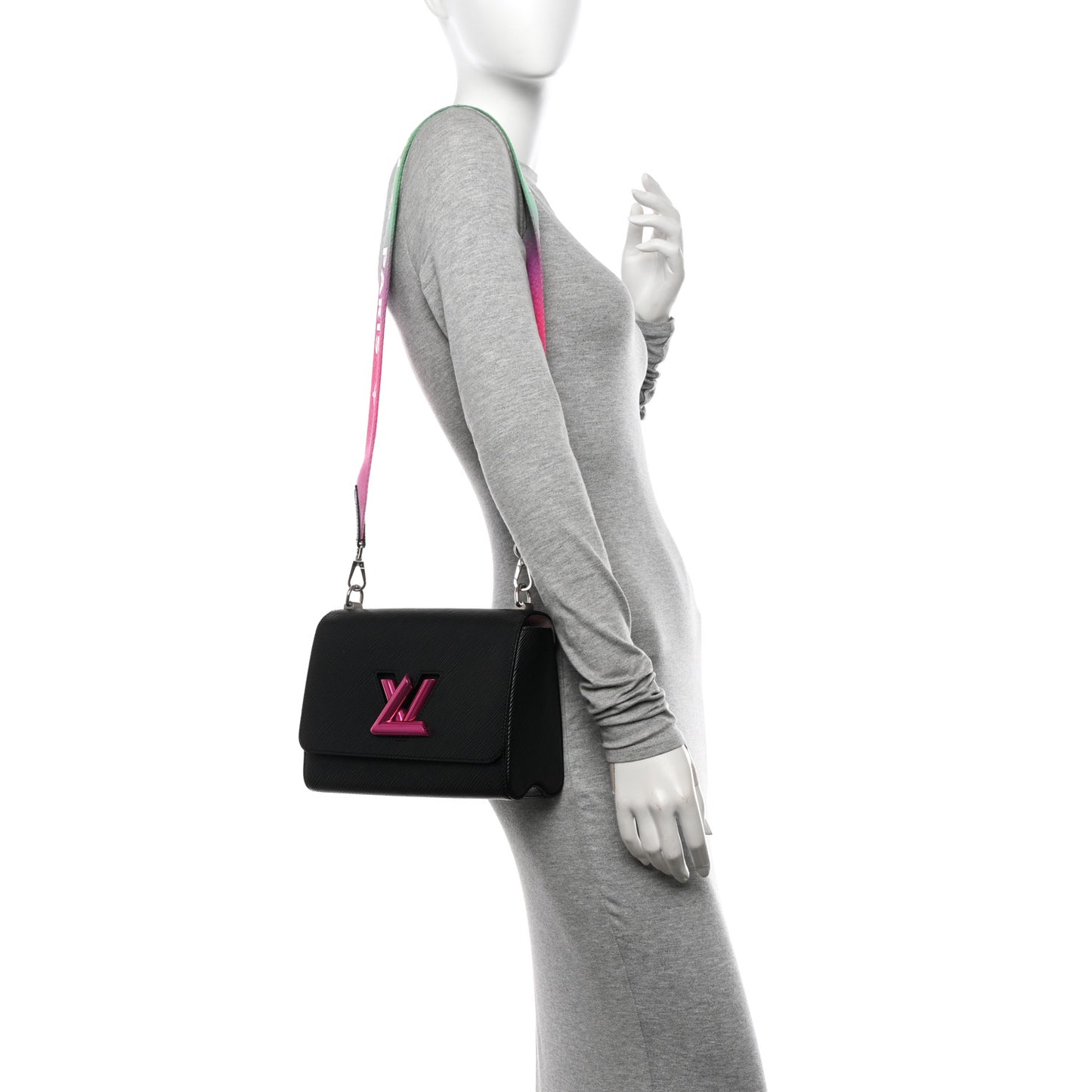 Epi Twist Shoulder Bag MM Black Rose