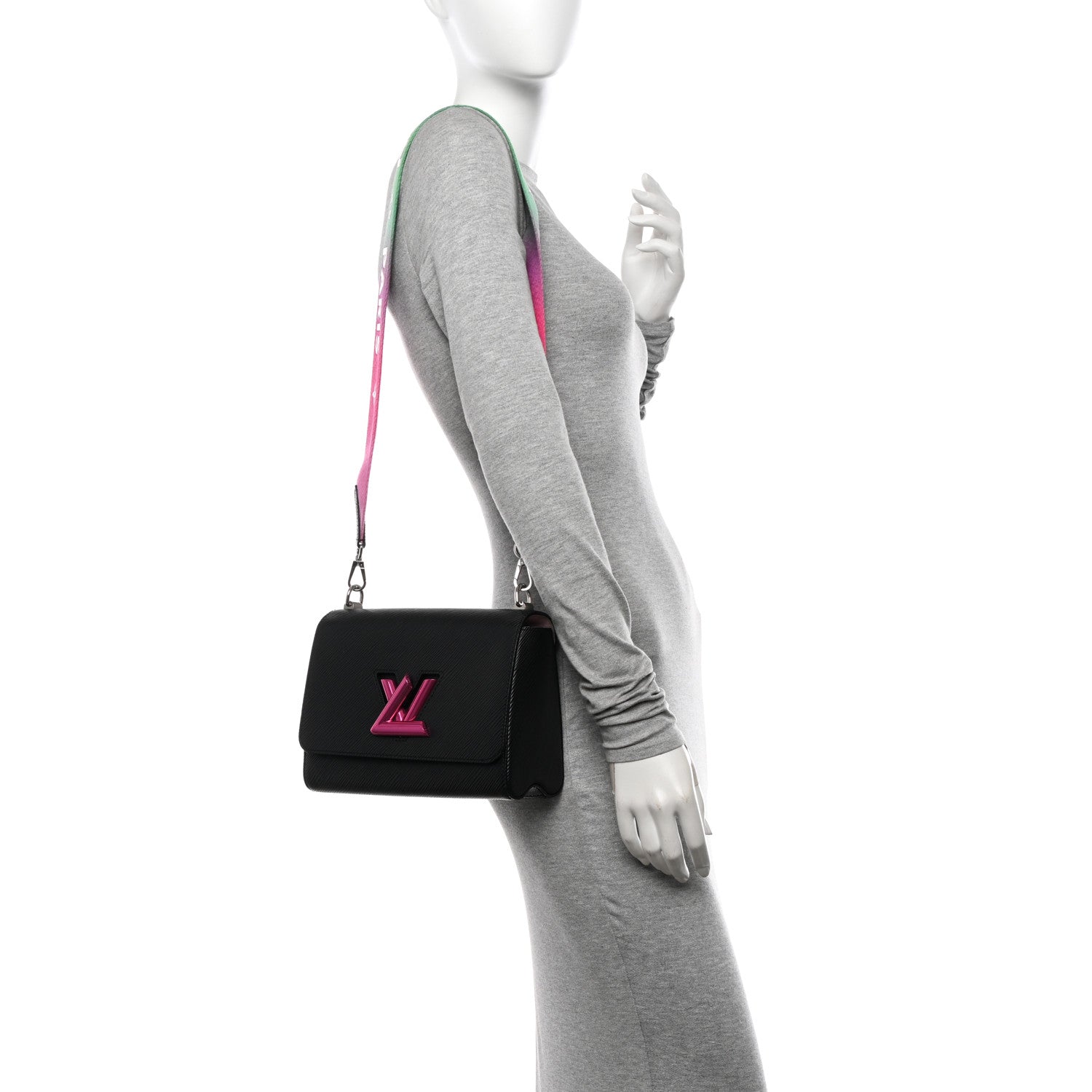 Louis Vuitton Epi Twist Shoulder Bag MM Black Rose 2 of 10