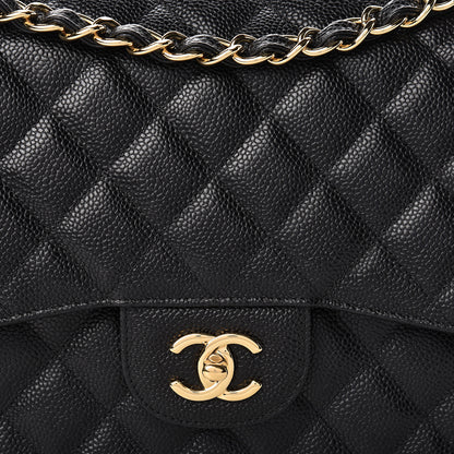 Chanel Caviar Quilted Jumbo Double Flap Black 10 of 11