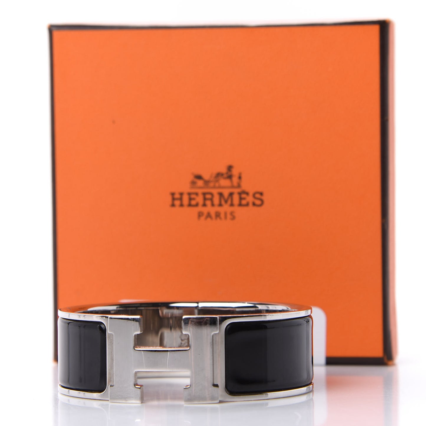 Enamel Wide Clic Clac H Bracelet PM Black