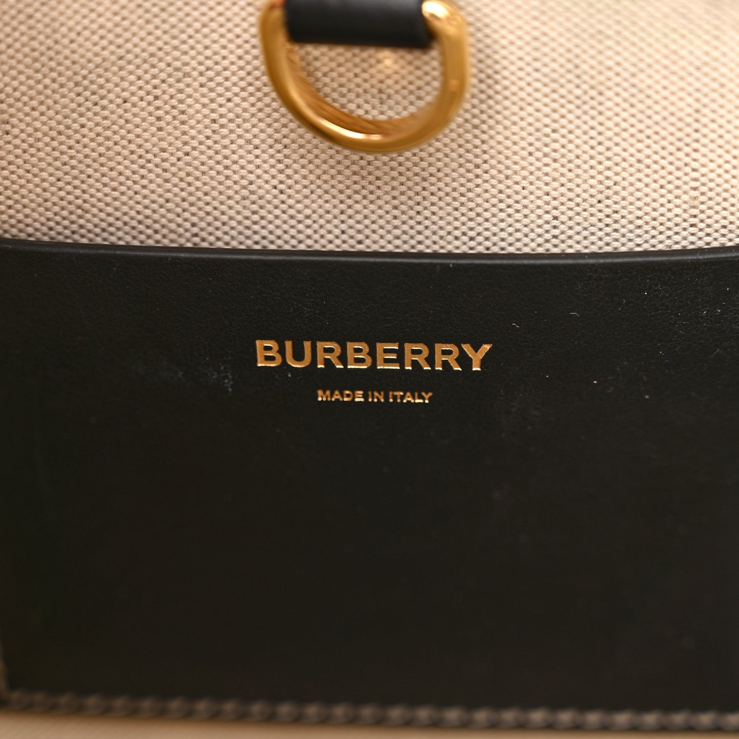 Canvas Smooth Calfskin Mini Two Tone Freya Tote Black