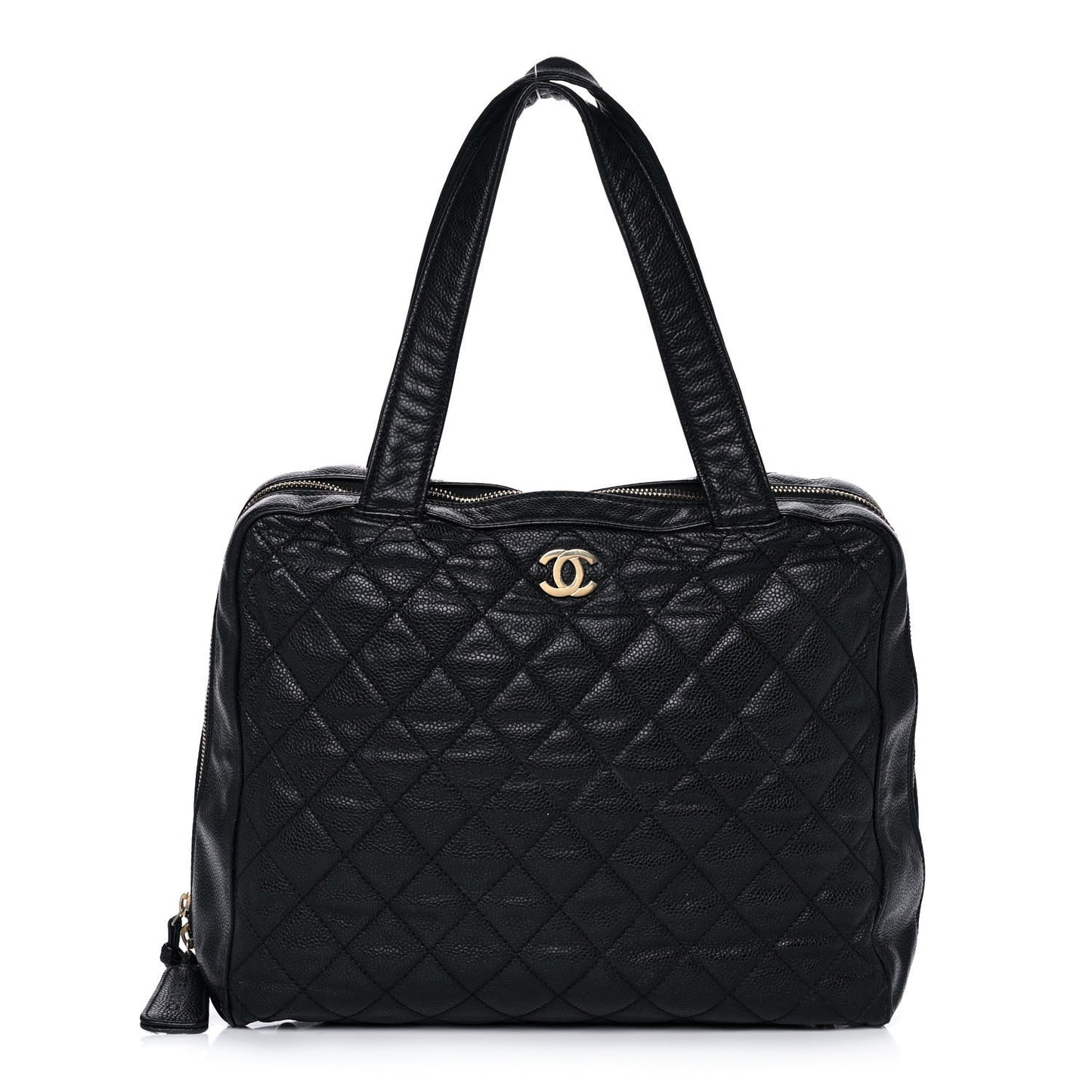 Caviar Quilted Bowler Black