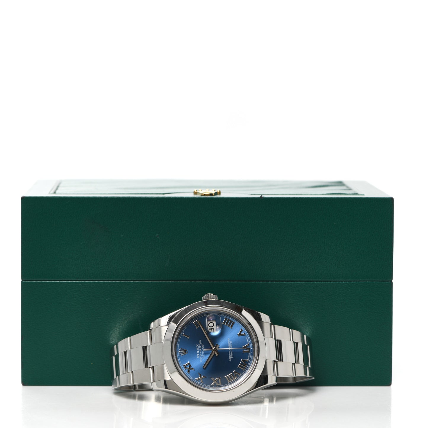 Stainless Steel 41mm Oyster Perpetual Datejust Watch Azzurro Blue Roman 126300