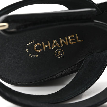 Chanel Lambskin Quilted Sandals 40 Black 8 of 10