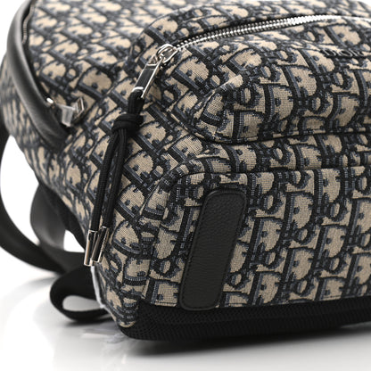 Christian Dior Oblique Calfskin Rider Backpack Beige Black 7 of 8